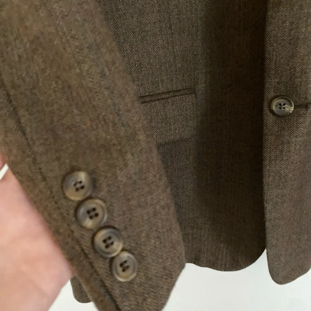 Lauren Ralph Lauren Sport Coat Blazer Mens Herringbone Pure Laine Wool 44R - Picture 3 of 14